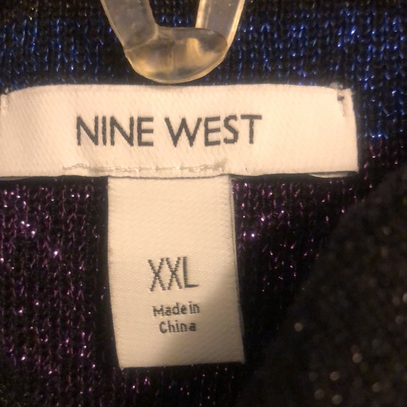 Nine West stripe metallic Top XXL - Picture 7 of 9